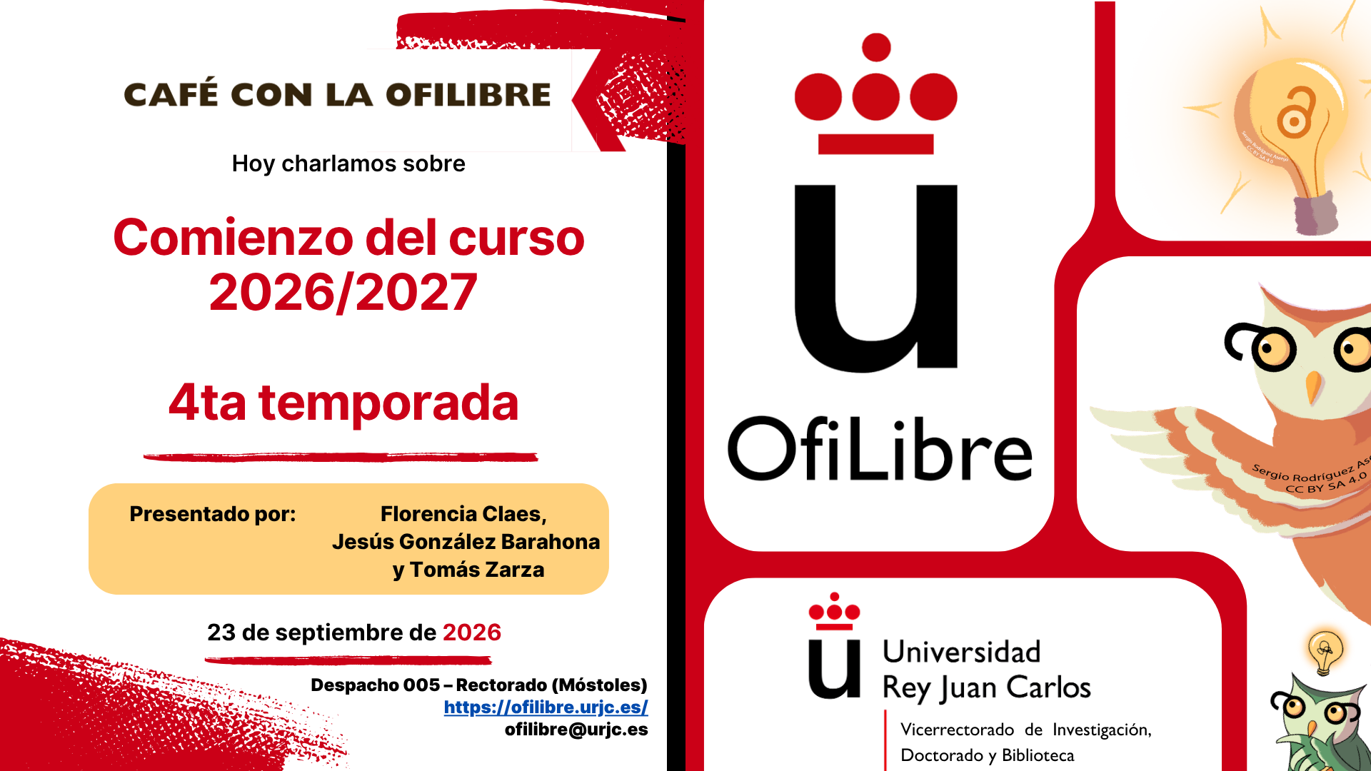 Comienzo del curso 2026-2027 4ª temporada de los CAfés con OfiLibre