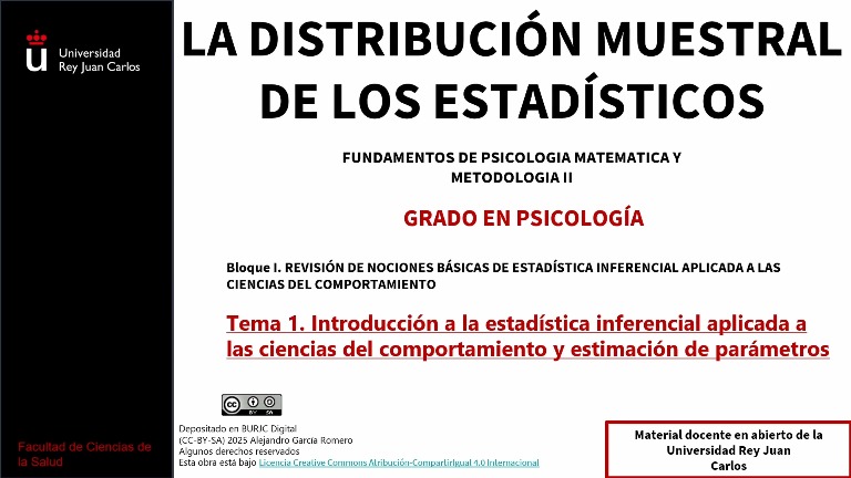 La distribución muestral de los estadísticos