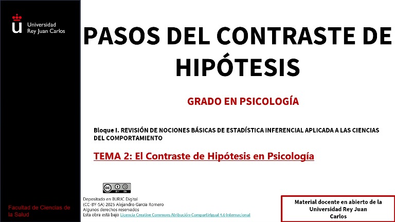 Los pasos del contraste de hipótesis