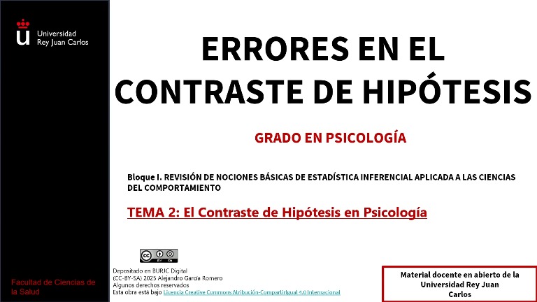 Errores en el contraste de hipótesis