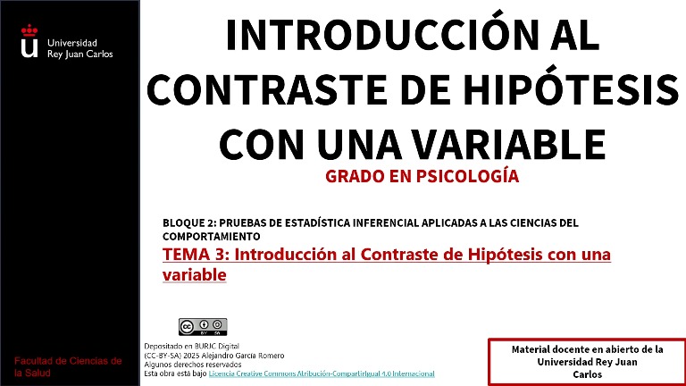 Introducción al Contraste de Hipótesis con una variable