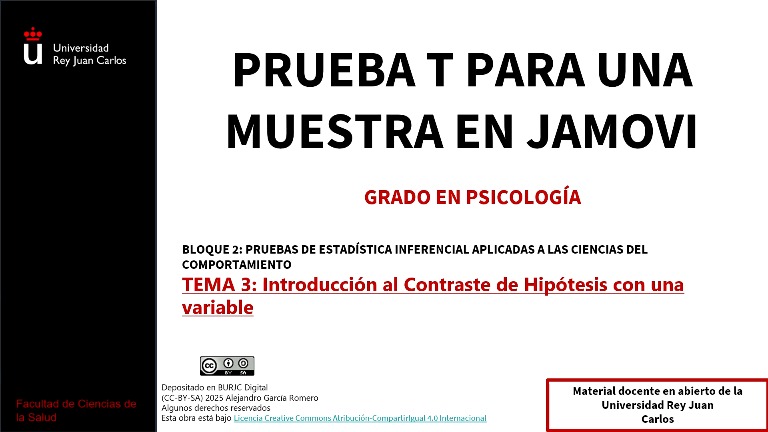 Prueba T para una muestra en Jamovi