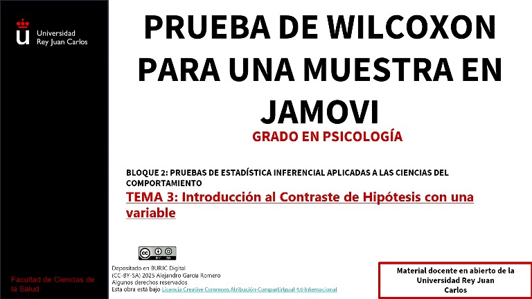 Prueba de Wilcoxon para una muestra en Jamovi