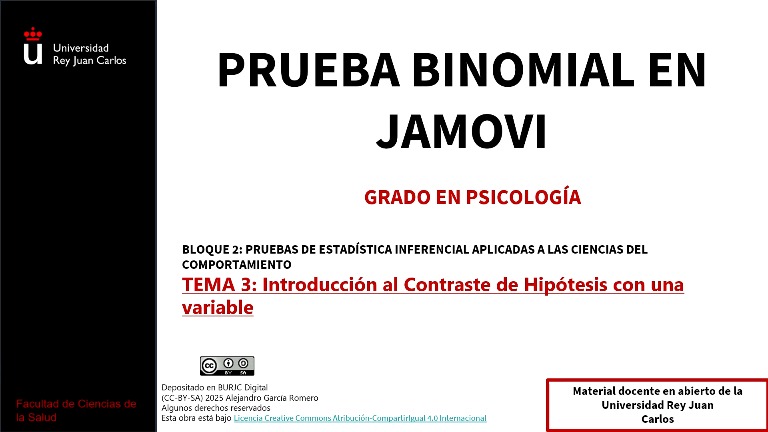 Prueba Binomial en Jamovi