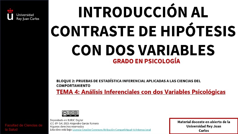 Introducción al contraste de hipótesis con dos variables