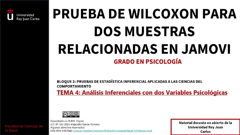 Prueba de Wilcoxon para dos muestras relacionadas en Jamovi