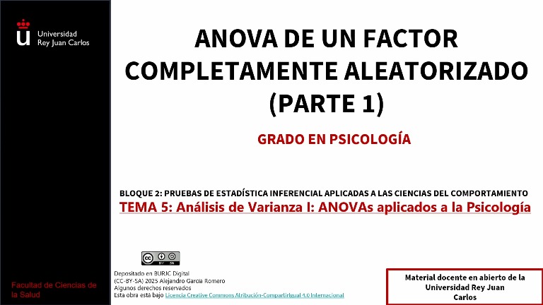 ANOVA de un factor completamente aleatorizado (Parte 1)