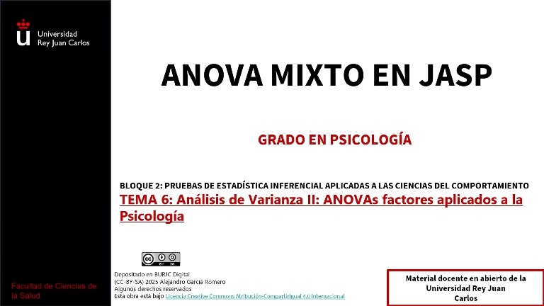 ANOVA mixto en JASP