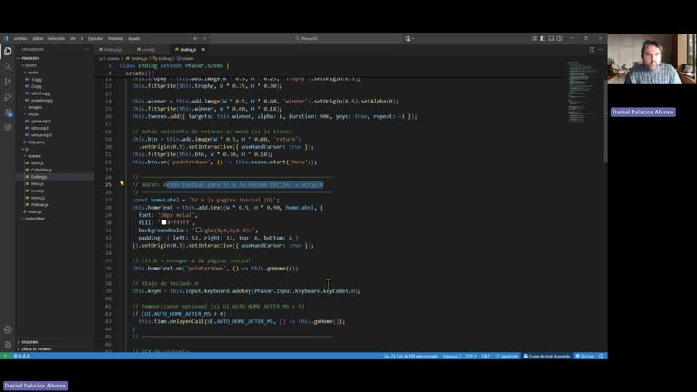 JAVASCRIPT(PHASER) - Píldora 5 Entrada, temporización y cámara