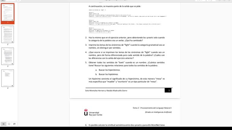 Tema 2: Análisis con WordNet