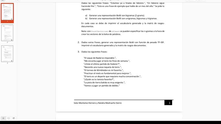  Tema 3: Bolsa de Palabras