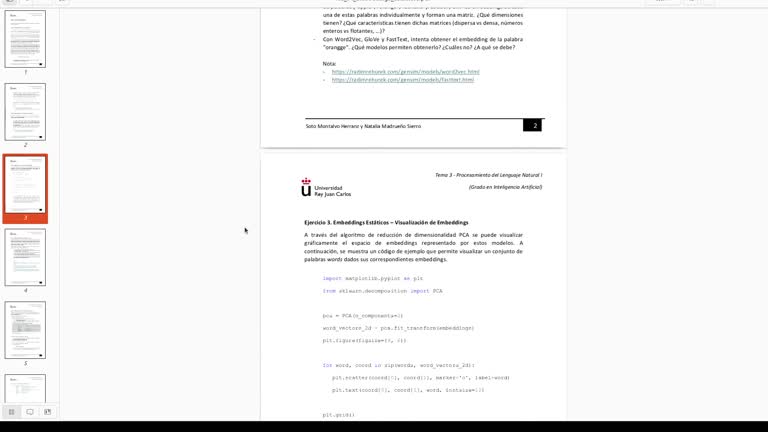 Tema 3: Embeddings estáticos (I)