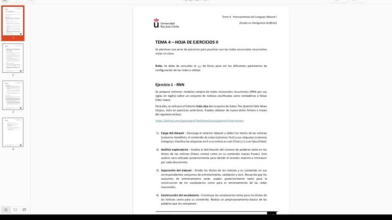 Tema 4: Redes neuronales recurrentes